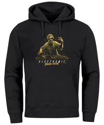 Neverless Hoodie Herren Eletronic Dance Music MichelangeloTechno DJ Schwarz/Rot