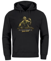 Neverless Hoodie Herren Eletronic Dance Music MichelangeloTechno DJ Schwarz/Rot