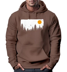 Neverless Hoodie Herren Outdoor Adventure Orange/Braun/Dunkelbraun