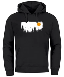 Neverless Hoodie Herren Outdoor Adventure Orange/Schwarz/Türkis