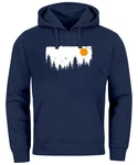 Neverless Hoodie Herren Outdoor Adventure Dunkelblau/Orange