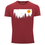 Neverless Print-Shirt Herren Vintage Shirt Abenteuer Dunkelrot/Rot