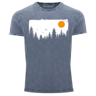 Neverless Print-Shirt Herren Vintage Shirt Abenteuer
