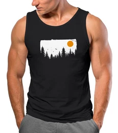 Tanktop Herren Tank-Top Wald Bume Outdoor Adventure Abenteuer mit Print