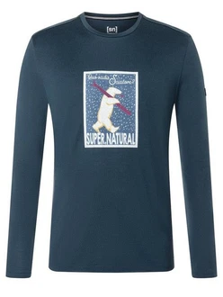 SUPER.NATURAL Langarmshirt Merino Longsleeve SKIATORE LS Blau/Dunkelblau/Hellblau