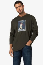 SUPER.NATURAL Langarmshirt Merino Longsleeve SKIATORE LS Dunkelgrün/Khaki/Braun