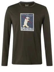 SUPER.NATURAL Langarmshirt Merino Longsleeve SKIATORE LS Dunkelgrün/Khaki/Braun