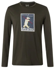 SUPER.NATURAL Langarmshirt Merino Longsleeve SKIATORE LS Dunkelgrün/Khaki/Braun