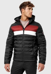 Indicode Herren Hampshire Steppjacke Dunkelrot/Rot/Schwarz