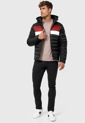 Indicode Herren Hampshire Steppjacke Dunkelrot/Rot/Schwarz