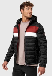 Indicode Herren Hampshire Steppjacke Dunkelrot/Rot/Schwarz
