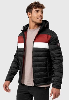 Indicode Herren Hampshire Steppjacke Dunkelrot/Rot/Schwarz