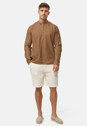 Indicode Langarmhemd Waylon Braun/Beige/Khaki