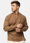 Indicode Langarmhemd Waylon Braun/Beige/Khaki