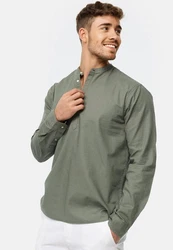 Indicode Langarmhemd Waylon Dunkelgrün/Khaki/Grün