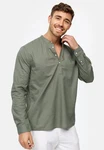 Indicode Langarmhemd Waylon Dunkelgrün/Khaki/Grün