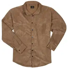 Langarmhemd Herren Cordhemd LV-5578 (Beige-Camel, 4XL) Herren Langarm Hemd Herrenhemd