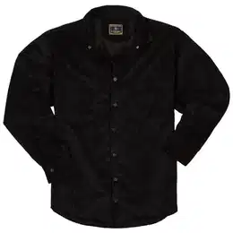 Langarmhemd Herren Cordhemd LV-5578 (Schwarz, 4XL) Herren Langarm Hemd Herrenhemd