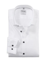 OLYMP Hemd Creme/Weiß/Braun