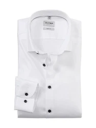 OLYMP Hemd Creme/Weiß/Braun