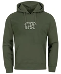 Neverless Hoodie Herren mit Aufdruck Polygon Design Print Br Bear Tiermotiv Dunkelgrün