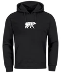 Neverless Hoodie Herren mit Aufdruck Polygon Design Print Br Bear Tiermotiv Schwarz/Braun