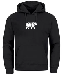 Hoodie Hoodie Herren Aufdruck Polygon Design Print Br Bear Tiermotiv