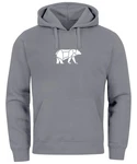 Neverless Hoodie Herren mit Aufdruck Polygon Design Print Br Bear Tiermotiv Grau/Dunkelgrau/Hellgrau