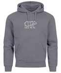Neverless Hoodie Herren mit Aufdruck Polygon Design Print Br Bear Tiermotiv Dunkelgrau/Grau/Hellgrau/Hellblau Neverless Hoodie Herren mit Aufdruck Polygon Design Print Br Bear Tiermotiv Dunkelgrau/Grau/Hellgrau/Hellblau