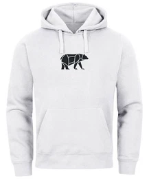 Hoodie Hoodie Herren Aufdruck Polygon Design Print Br Bear Tiermotiv