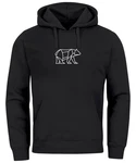 Neverless Hoodie Herren mit Aufdruck Polygon Design Print Br Bear Tiermotiv Schwarz