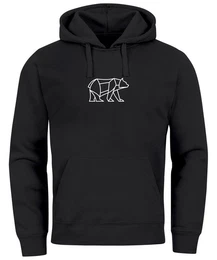 Hoodie Hoodie Herren Aufdruck Polygon Design Print Br Bear Tiermotiv