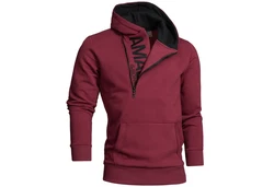 Amaci&Sons Kapuzenpullover HUNTSVILLE Bordeaux/Dunkelrot/Rot