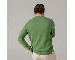LIVING CRAFTS Strickpullover PIETRO GOTS zertifiziert Grün/Dunkelgrün