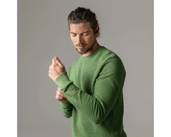 LIVING CRAFTS Strickpullover PIETRO GOTS zertifiziert Grün/Dunkelgrün