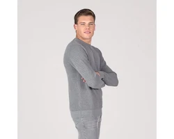 LIVING CRAFTS Strickpullover PIETRO GOTS zertifiziert Grau/Hellgrau/Dunkelgrau