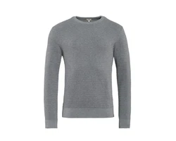LIVING CRAFTS Strickpullover PIETRO GOTS zertifiziert Grau/Hellgrau/Dunkelgrau