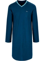 Trigema Herren-Nachthemd aus Biobaumwolle blau/saphir (c2c)