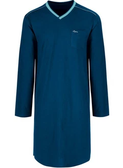 Trigema Herren-Nachthemd aus Biobaumwolle blau/saphir (c2c) Trigema Herren-Nachthemd aus Biobaumwolle blau/saphir (c2c)
