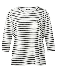 FRAPP Rundhalsshirt Weiß/Creme/Braun/Lila/Dunkelblau