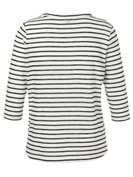 FRAPP Rundhalsshirt Weiß/Creme/Braun/Lila/Dunkelblau