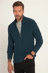 JP1880 Poloshirt Strickjacke Stehkragen Zipper Türkis/Dunkelgrün/Grün