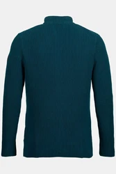 JP1880 Poloshirt Strickjacke Stehkragen Zipper Türkis/Dunkelgrün/Grün