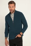 JP1880 Poloshirt Strickjacke Stehkragen Zipper Türkis/Dunkelgrün/Grün