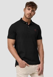 Indicode Poloshirt Wadim Schwarz/Dunkelgrau/Rosa