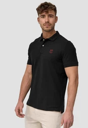 Indicode Poloshirt Wadim Schwarz/Dunkelgrau/Rosa