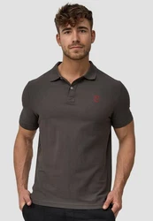 Indicode Poloshirt Wadim Grau/Khaki/Braun/Dunkelgrün
