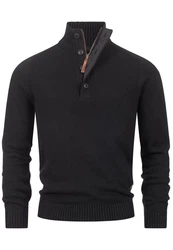 Indicode Strickpullover INIsalu Schwarz/Dunkelgrau/Dunkelblau