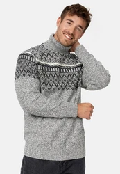 Indicode Strickpullover INThomus Grau/Hellgrau/Dunkelgrau/Hellblau