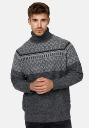 Indicode Strickpullover INThomus Dunkelgrau/Grau/Dunkelblau